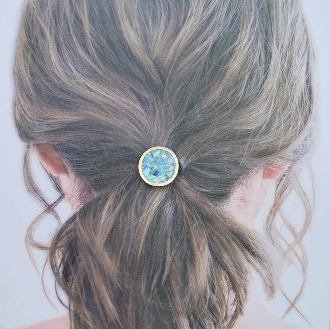 aquashell hair tie - 发饰 - 贝壳 蓝色