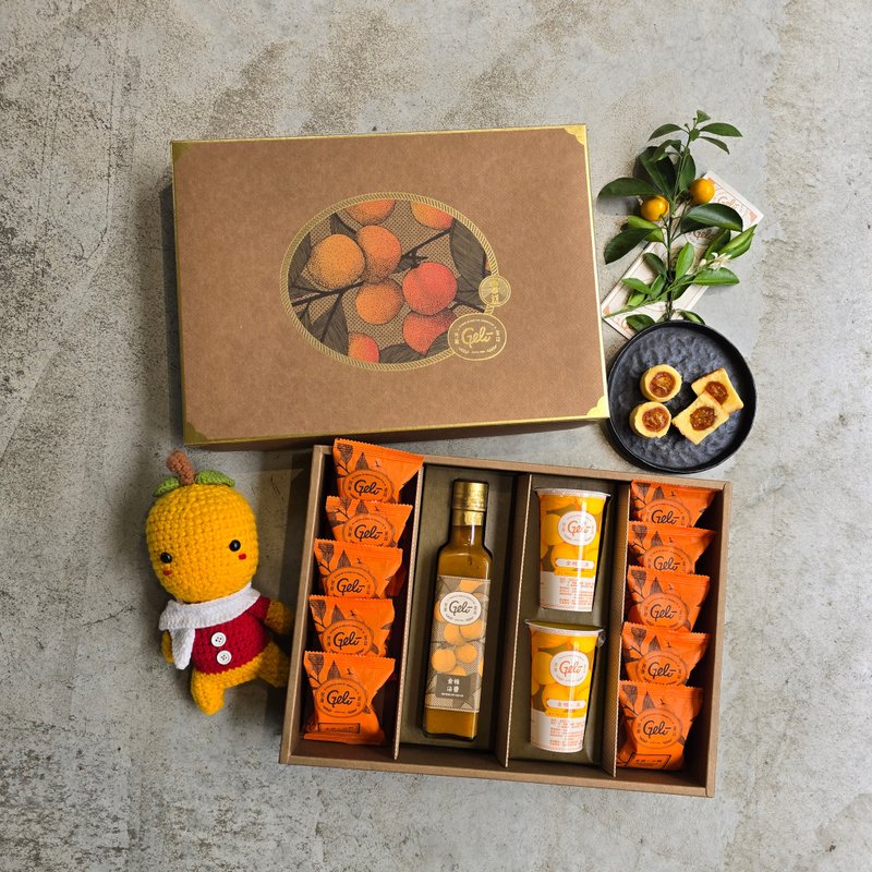 桔锋礼盒LA5(一口酥10入+金桔沾酱+自选搭配)-附提袋 - 蛋糕/甜点 - 新鲜食材 