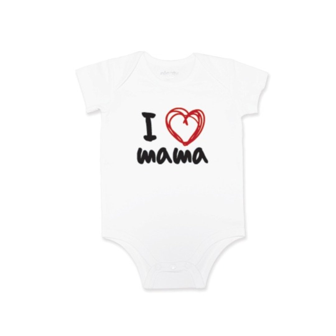 短袖 包屁衣 连身衣 I❤mama 黑字款 - 其他 - 棉．麻 