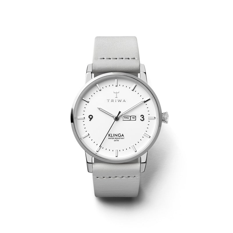 TRIWA Snow Klinga - 灰色有机皮带腕表 KLST109-CL111512 - 男表/中性表 - 其他金属 灰色