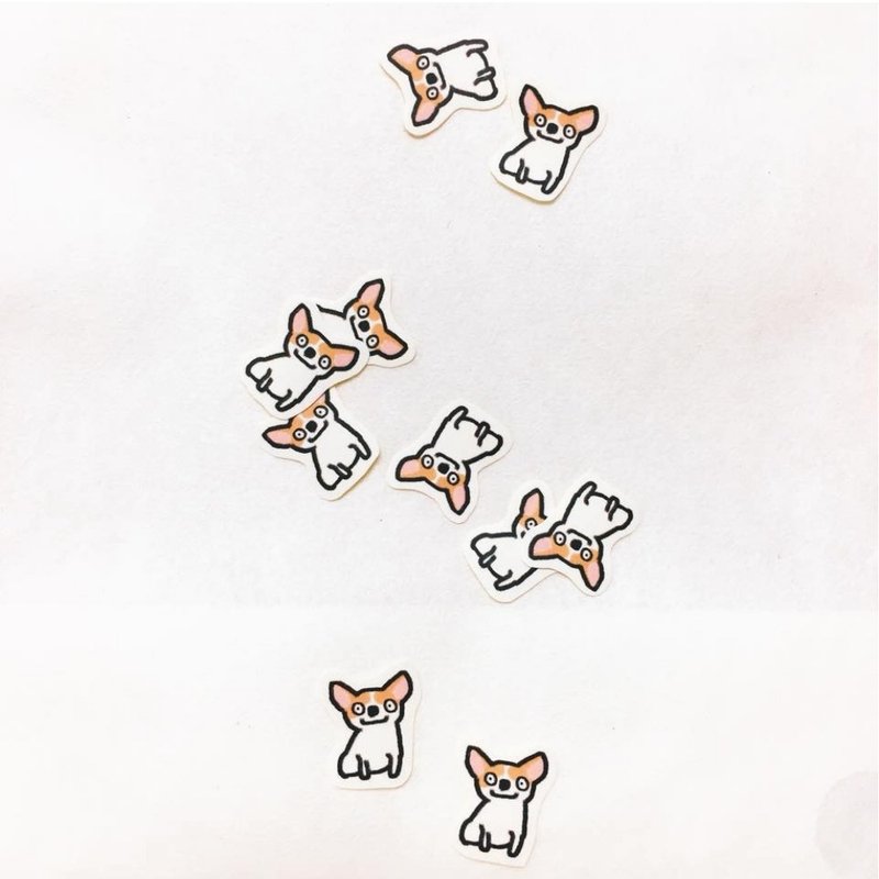 单张买 /好精神吉娃娃 /雾面手绘贴纸 - 贴纸 - 纸 白色