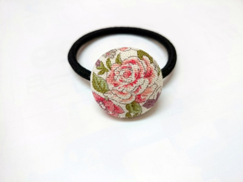 布包扣发束发圈~ 复古玫瑰花 *SK* - 发饰 - 棉．麻 