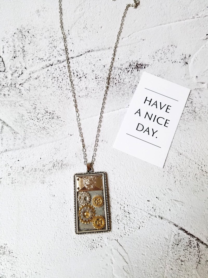 蒸汽庞克金属齿轮项链复古街头牌子项链 - 项链 - 其他金属 银色