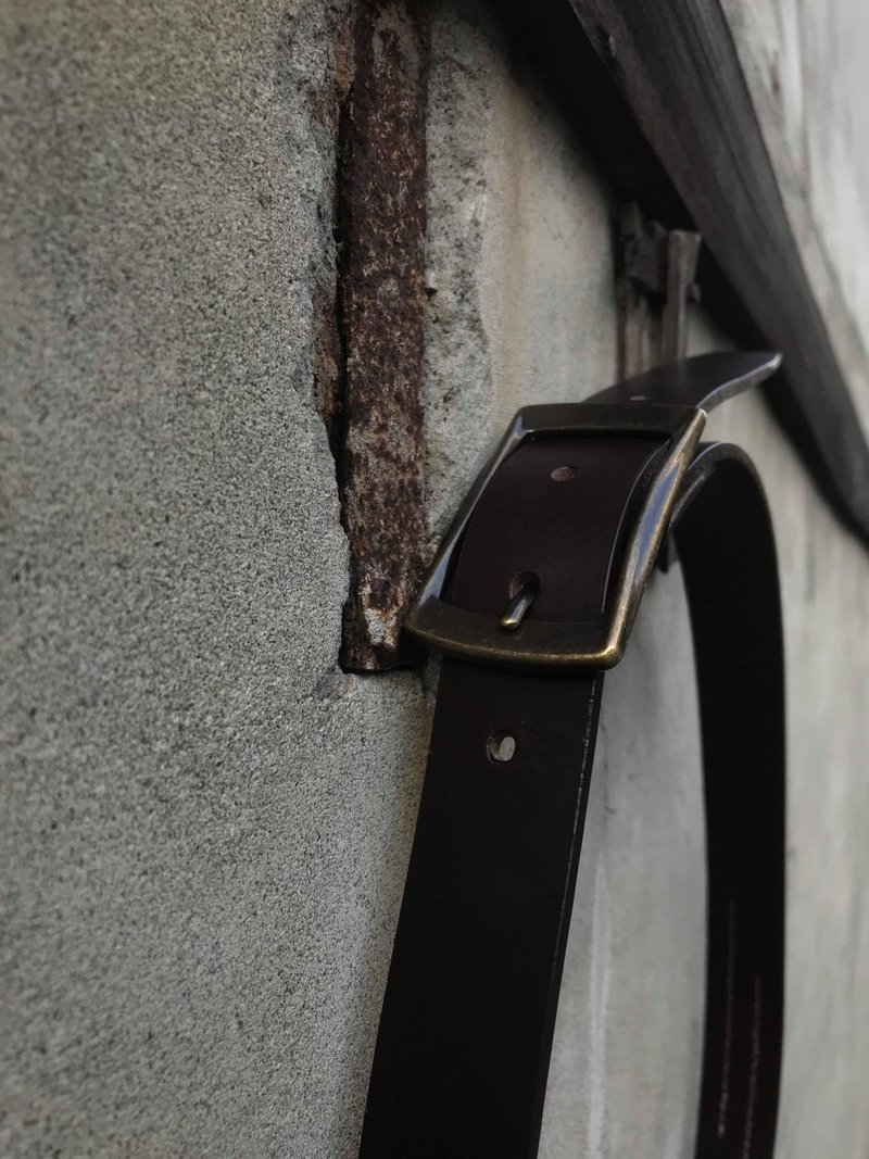 意大利植物鞣质感皮带-焦茶色/黑色 - 皮带/腰带 - 真皮 多色