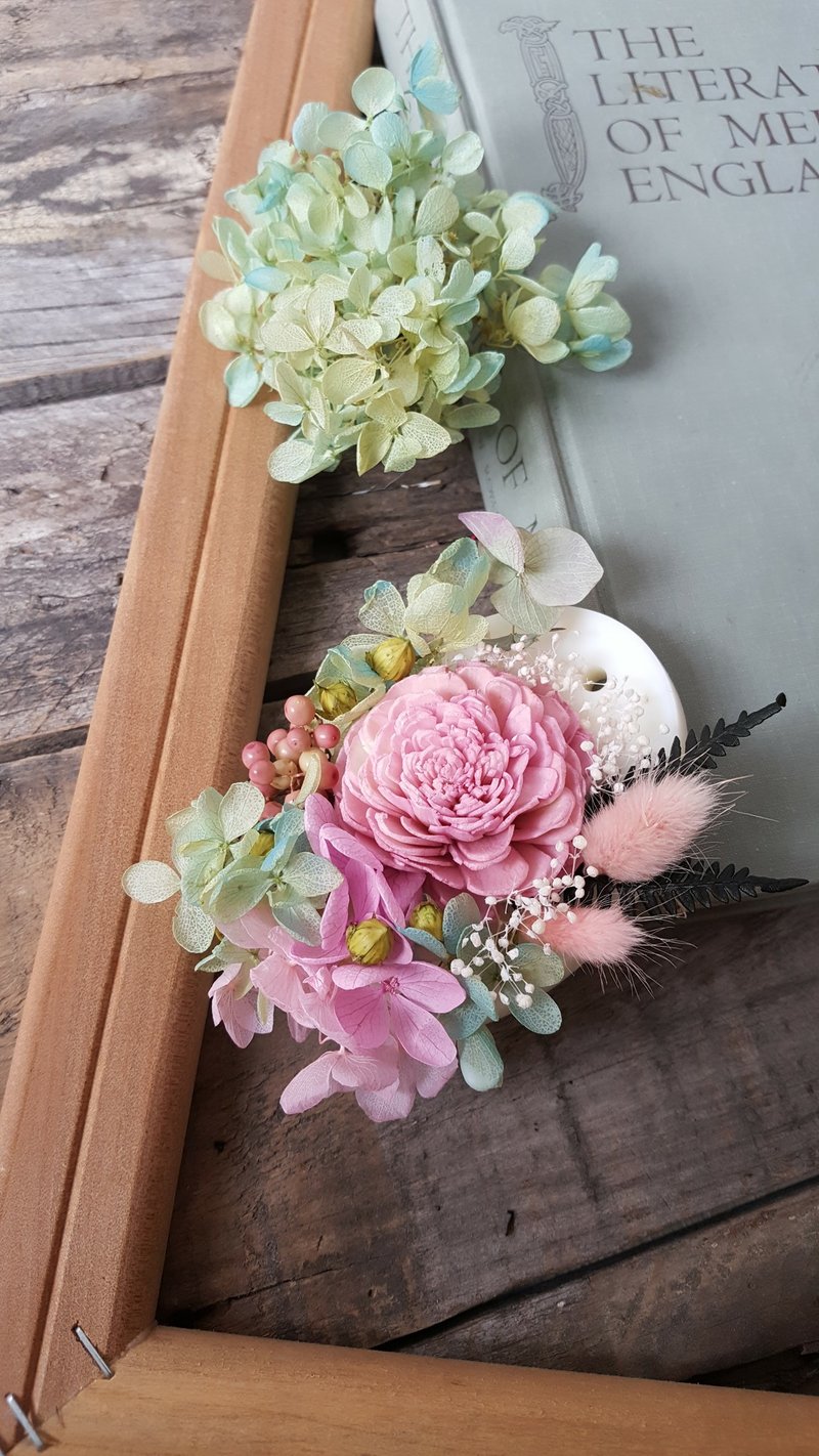 玫瑰的祝福 薰香砖/婚礼小物/居家摆饰/送礼/ 干燥花/ 永生绣球花 - 香薰/精油/线香 - 蜡 粉红色