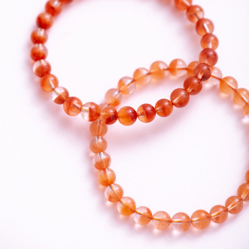 红兔毛手链 | 顶级天然红兔毛分级 | 健康调理水晶手链定制礼物 - 手链/手环 - 水晶 红色