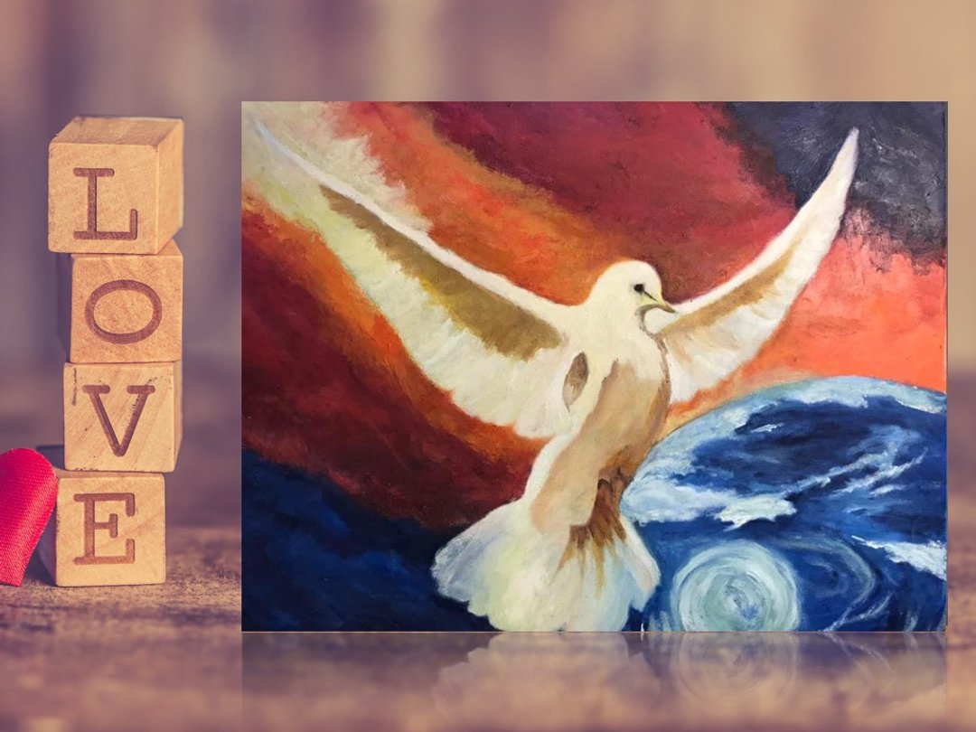 Love  and Pigeon 爱与鸽  --手工无框画 - 海报/装饰画/版画 - 棉 多色