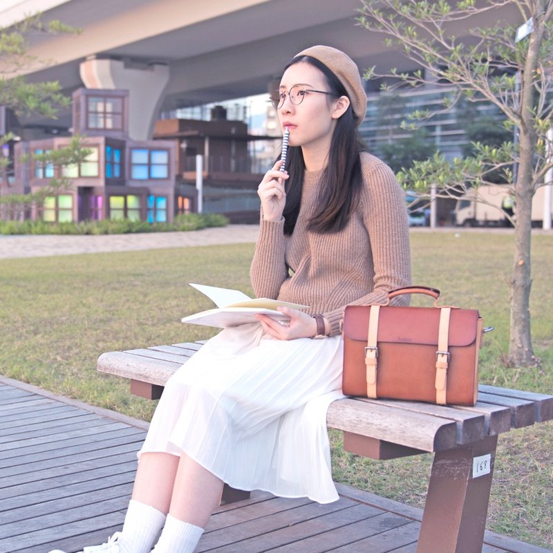 经典两用单肩包 ◆ 复古 • 皮革 - 侧背包/斜挎包 - 真皮 