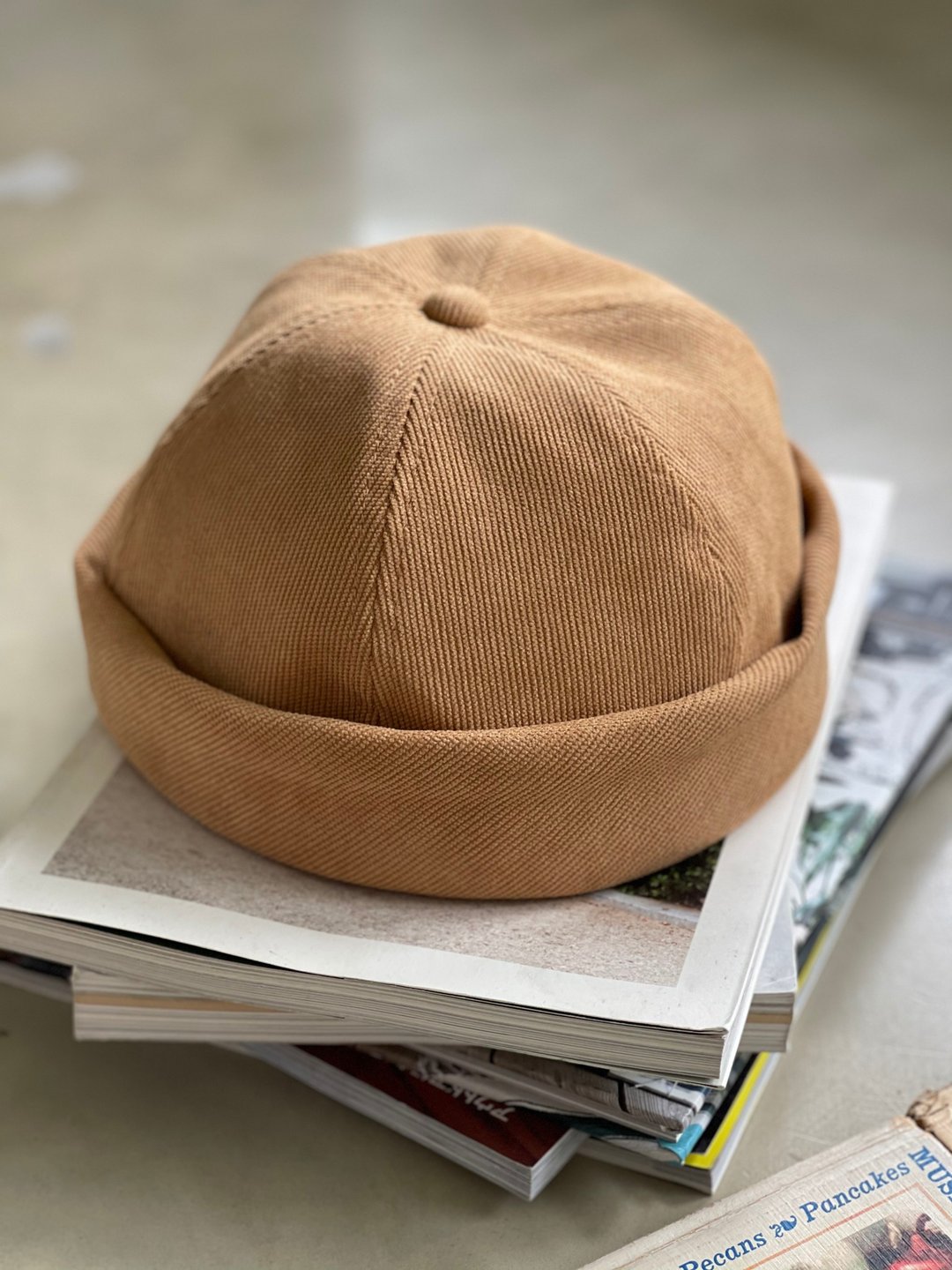 Kiss the Earth Miki Hat Corduroy Brown - 帽子 - 其他材质 