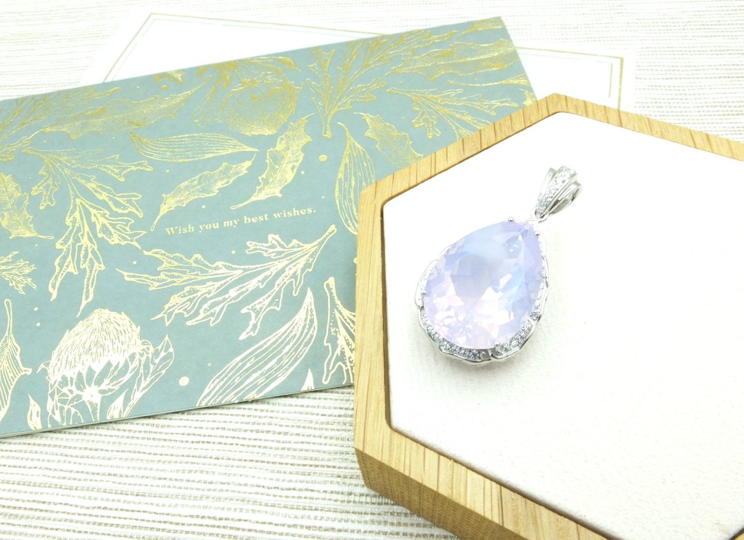 梦幻水滴紫玉晶坠饰 - 项链 - 水晶 紫色