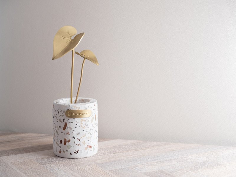 【植系列】彩叶芋 黄铜小盆栽 x 扩香 Caladium Houseplants - 香薰/精油/线香 - 铜/黄铜 