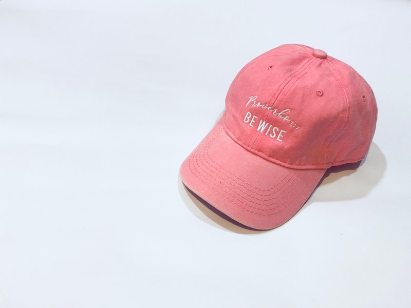 Be WISE。粉红 智慧老帽 祝福计划 基督教福音品牌 圣经经文 箴言 - 帽子 - 其他材质 粉红色