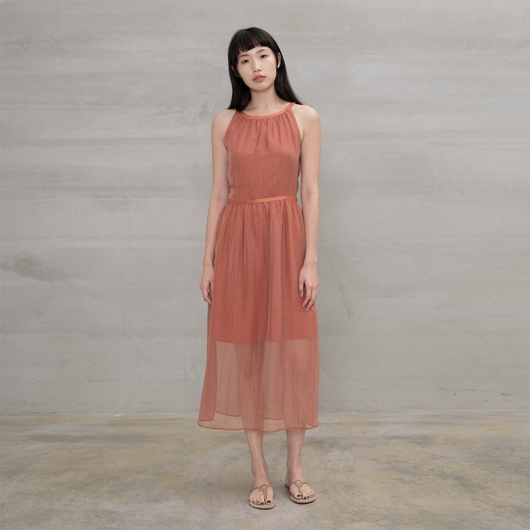 优雅女伶削肩洋装 Fair Lady Halter Neck Dress - 洋装/连衣裙 - 丝．绢 多色