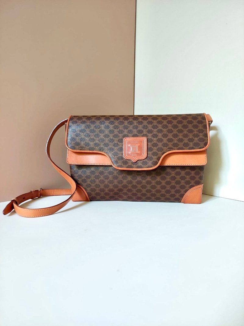 【特选货品】中古二手Celine老花皮革小包斜背侧背孭手袋单肩 - 侧背包/斜挎包 - 真皮 咖啡色