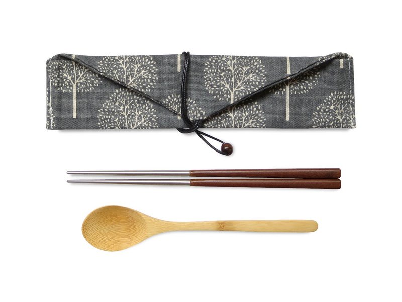 laboos不锈钢随行餐具组 黑木筷 - 露营用品 - 竹 绿色