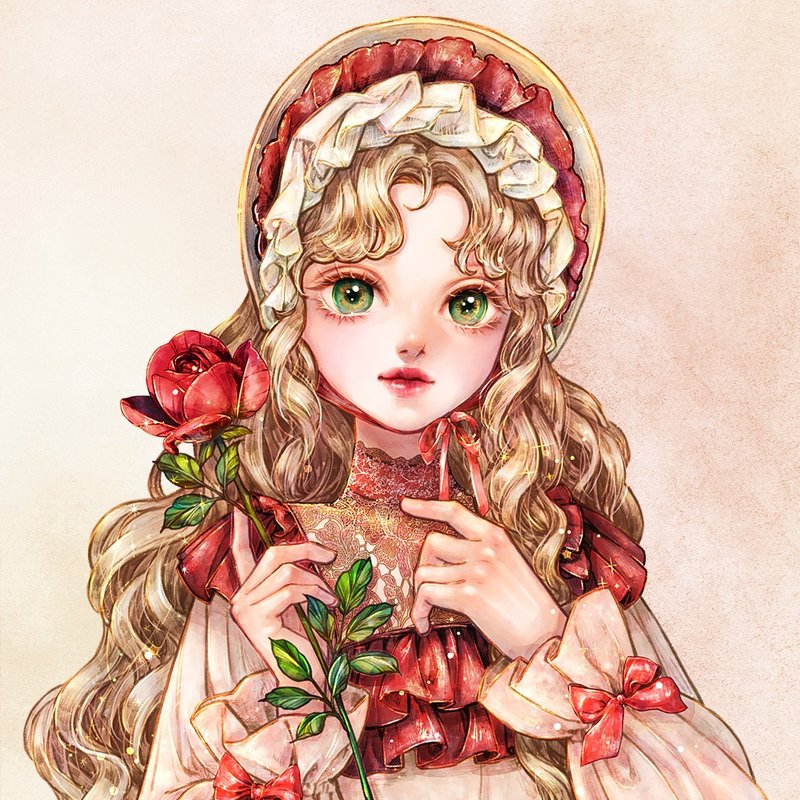 杏色玫瑰贴纸（7色） - 贴纸 - 纸 