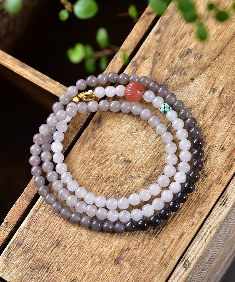 秒杀价和田玉烟紫渐变毛衣链  上身简单大方 - 项链 - 玉石 