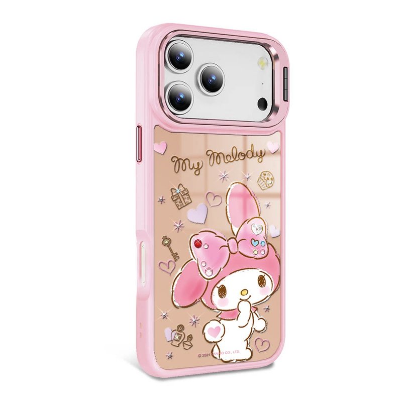 iPhone 全系列 军规防摔合金框隐形立架镜面钻壳-微笑美乐蒂 - 手机壳/手机套 - 其他材质 多色