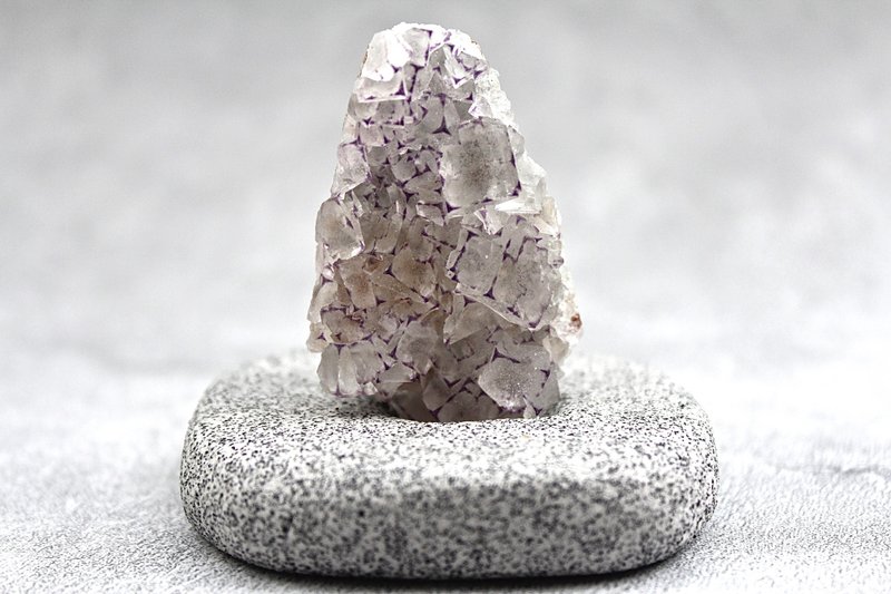 石栽 SHIZAI 紫框萤石原矿-含底座 - 摆饰 - 石头 紫色