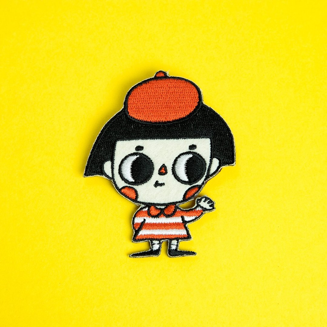 刺绣别针 / 小画家 - 胸针 - 绣线 红色
