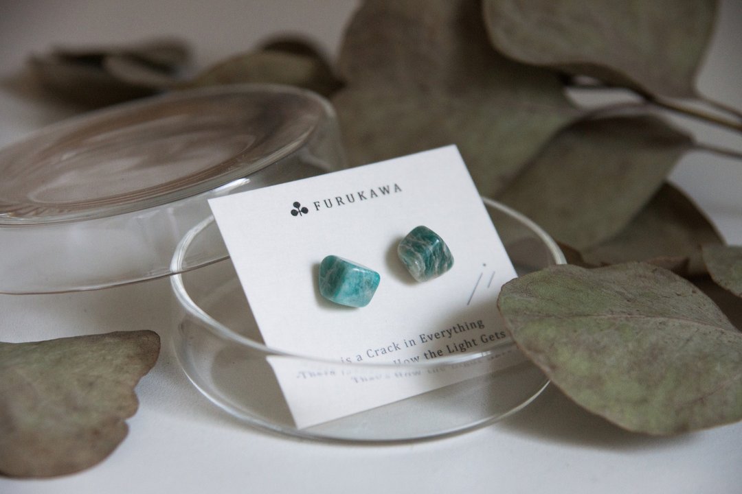 CRACK | 矿物系耳环 |  EARRINGS - 耳环/耳夹 - 玉石 蓝色