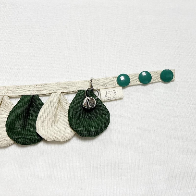 【定制化礼物】花朵项圈 猫咪项圈_一朵小白花 - 项圈/牵绳 - 棉．麻 