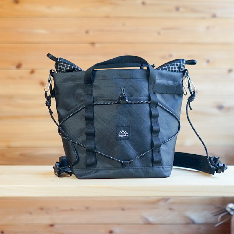 ECOPAK 黑色 [Chibi Hiker Sacoche S] / 登山、健行、露营、庆祝、户外活动、单肩包、托特包、防水、超轻 - 化妆包/杂物包 - 环保材料 黑色