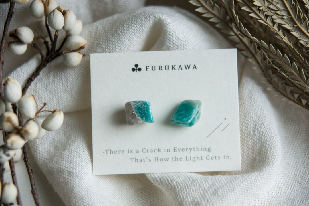 CRACK | 矿物系耳环 |  EARRINGS - 耳环/耳夹 - 玉石 蓝色