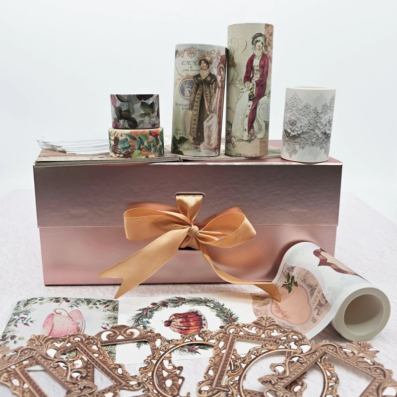 Jane Austen Christmas holiday paper crafting gift set - 纸胶带 - 纸 多色