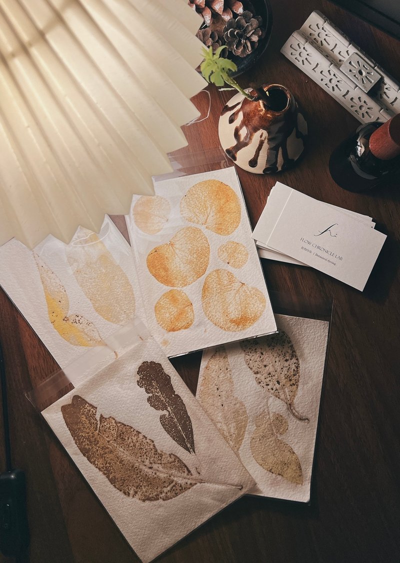 香港植物印染纯棉水彩纸手工明信片 - 卡片/明信片 - 纸 多色