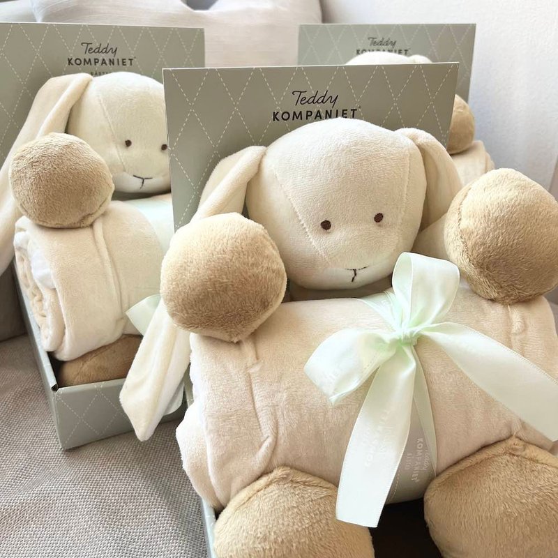 北欧瑞典Teddykompaniet 兔兔毯子 - 满月礼盒 - 聚酯纤维 