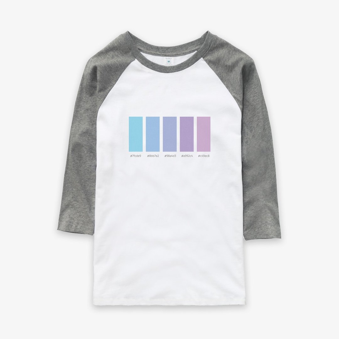 迷幻 - 中性版七分袖T-shirt - 中性连帽卫衣/T 恤 - 棉 白色