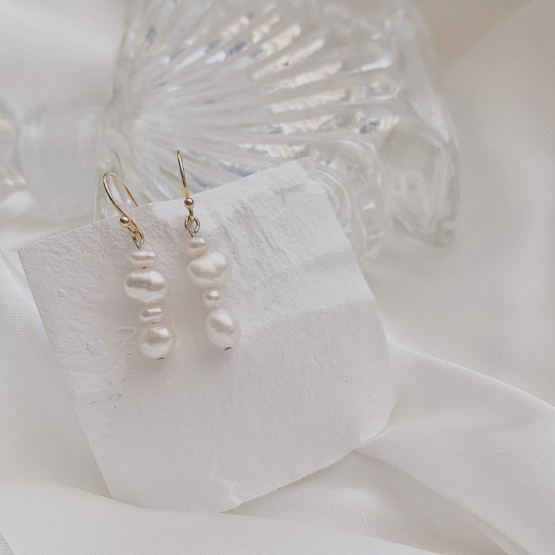 纯白【新年福袋】项链+耳环组 - 项链 - 珍珠 白色