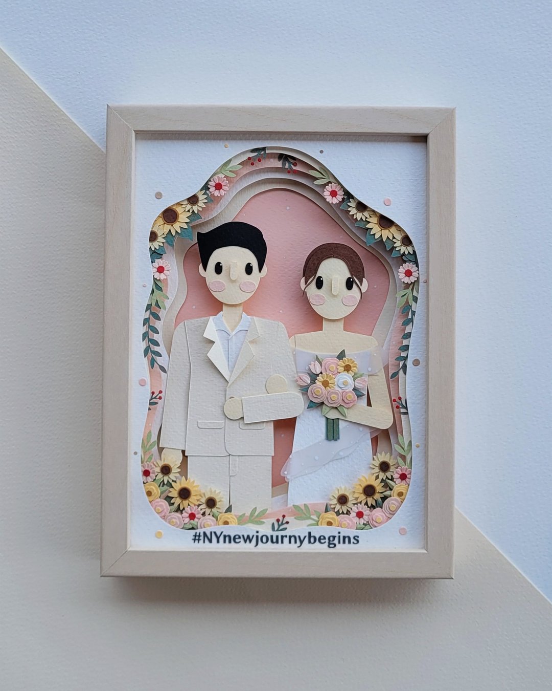 Layered custom papercut frame: wedding day theme. - 画框/相框 - 纸 