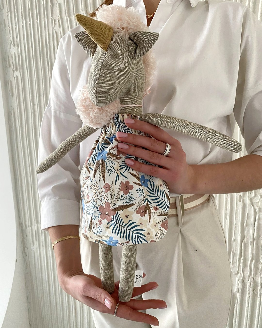 Stuffed Unicorn Plush for baby girls, Baby Soft Toy, Unicorn Nursery Décor - 玩具/玩偶 - 环保材料 灰色