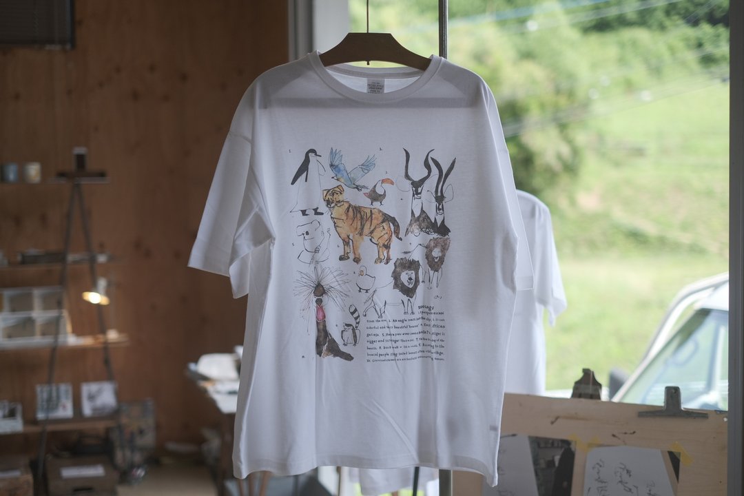 T-shirt Animal picture book - 女装 T 恤 - 其他材质 白色