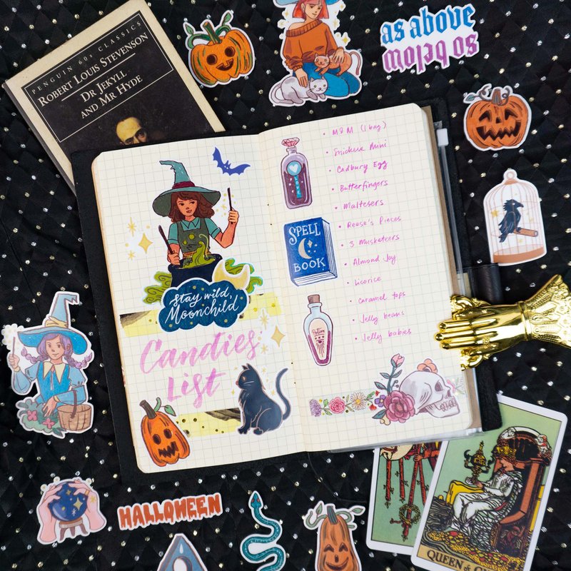 Halloween and Witchcraft Sticker Set (42pcs) - 贴纸 - 防水材质 多色