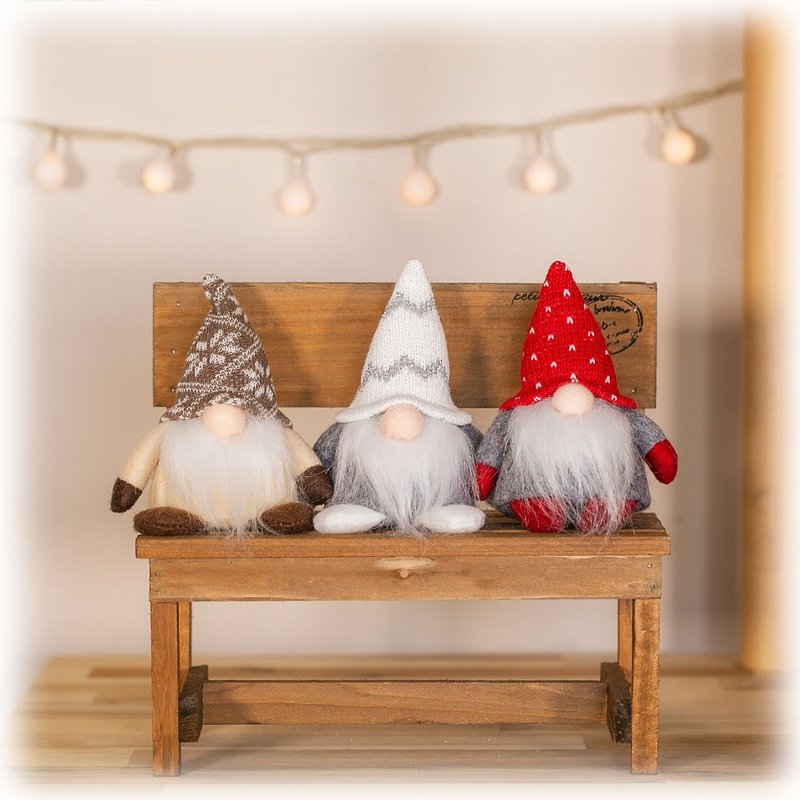 [Devalier] 圣诞礼物 Tomte 圣诞节 3 件套 斯堪的纳维亚童话圣诞老人圣诞节装饰 房间装饰 bts-01 - 摆饰 - 棉．麻 