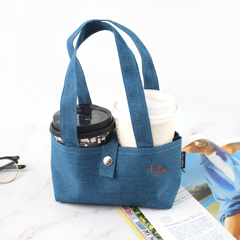 Chuyu 双杯款咖啡杯提袋/减塑行动环保杯套/咖啡杯提袋-do it now - 随行杯提袋/水壶袋 - 其他材质 多色