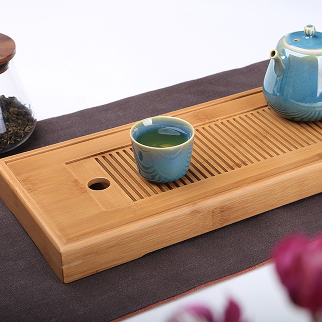长形干泡盘(38 x 15 x 3 cm) - 茶具/茶杯 - 木头 咖啡色