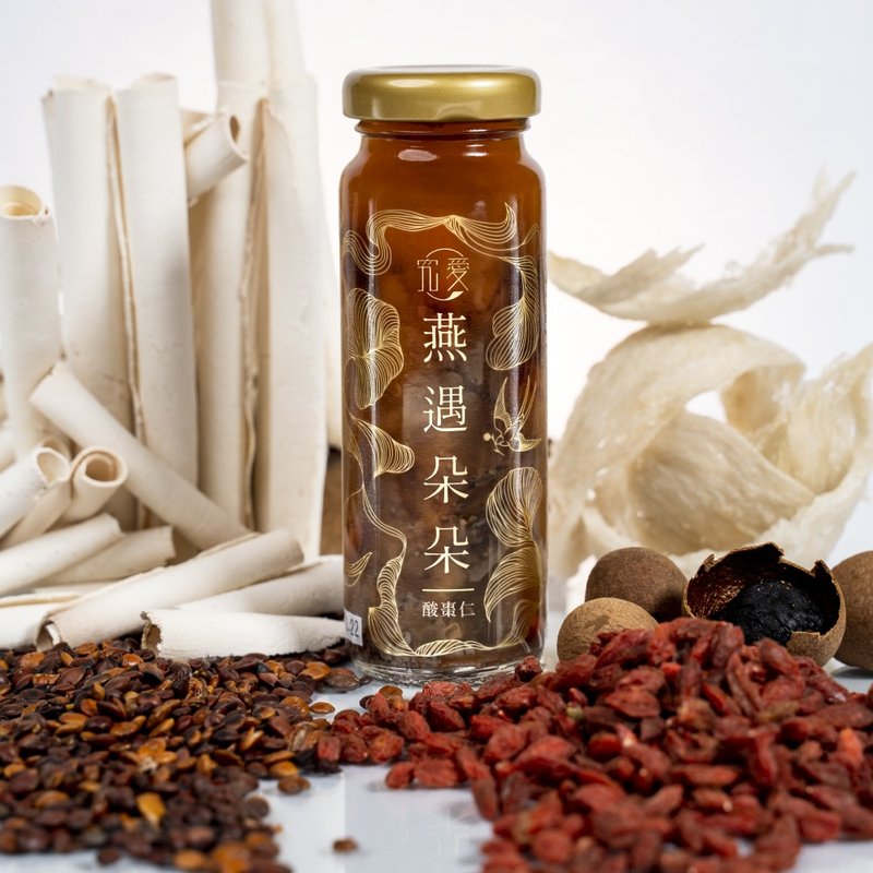 燕遇朵朵燕窝饮 - 酸枣仁 (130ml)|含 16g 燕窝 安神好眠 雪耳 送礼 - 健康/养生 - 玻璃 咖啡色