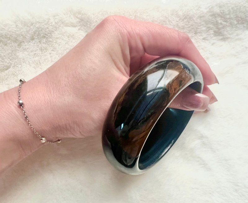 南非老矿舒俱莱手镯/适圈口57、58、59/微猫眼/聚宝盆/大气/收藏 - 手链/手环 - 半宝石 黑色