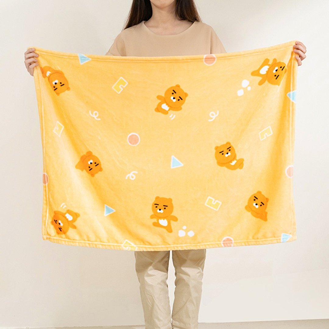 Kakao Friends毛毯 Ryan休憩时光- 法兰绒刷毛毯保暖毯 70x100cm - 被子/毛毯 - 聚酯纤维 多色