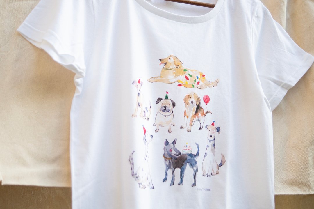 毛小孩狗勾 女版T-shirt - 女装 T 恤 - 棉 