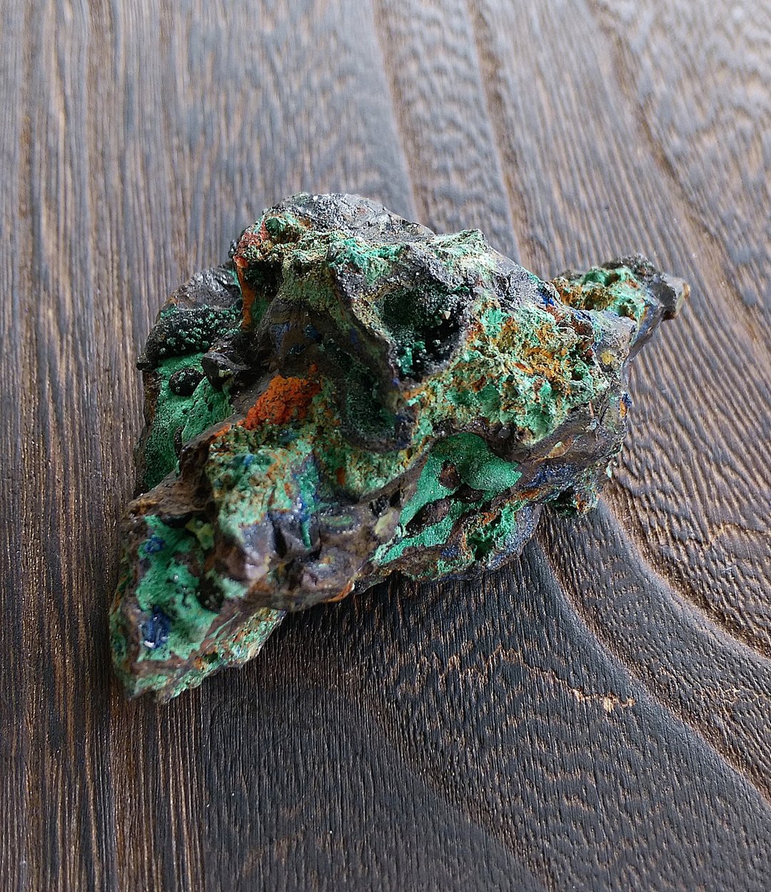 Azurite  湖北产地 蓝铜矿 孔雀石 赤铁矿共生矿 天然矿石 原矿 - 摆饰 - 其他材质 