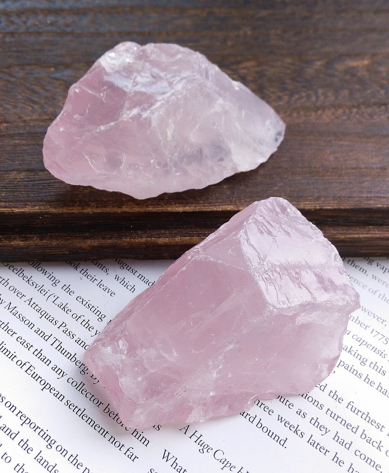 Rose Quartz  莫桑比克产地 天然粉晶  原石 原矿 一组2块 - 摆饰 - 其他材质 