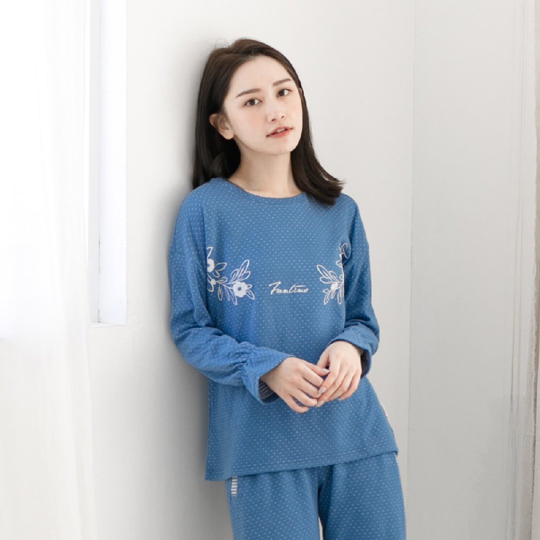 UMORFIL胶原蛋白公主袖口居家服-蓝 - 居家服/睡衣 - 棉．麻 蓝色