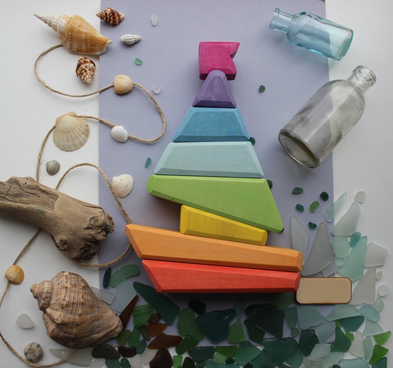 【绝版出清品】淳木童话 - 俄罗斯积木 金字塔系列 - 帆船 - 玩具/玩偶 - 木头 