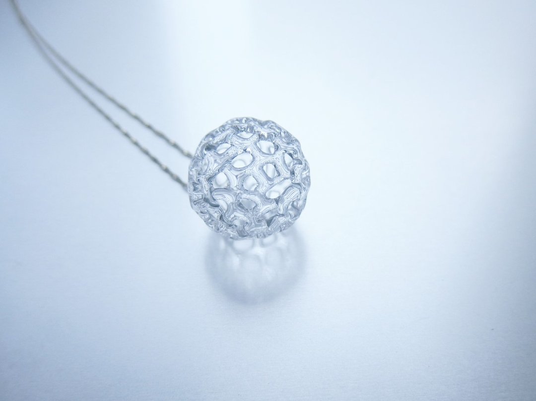 Dentelle ball Necklace M - 项链 - 玻璃 透明