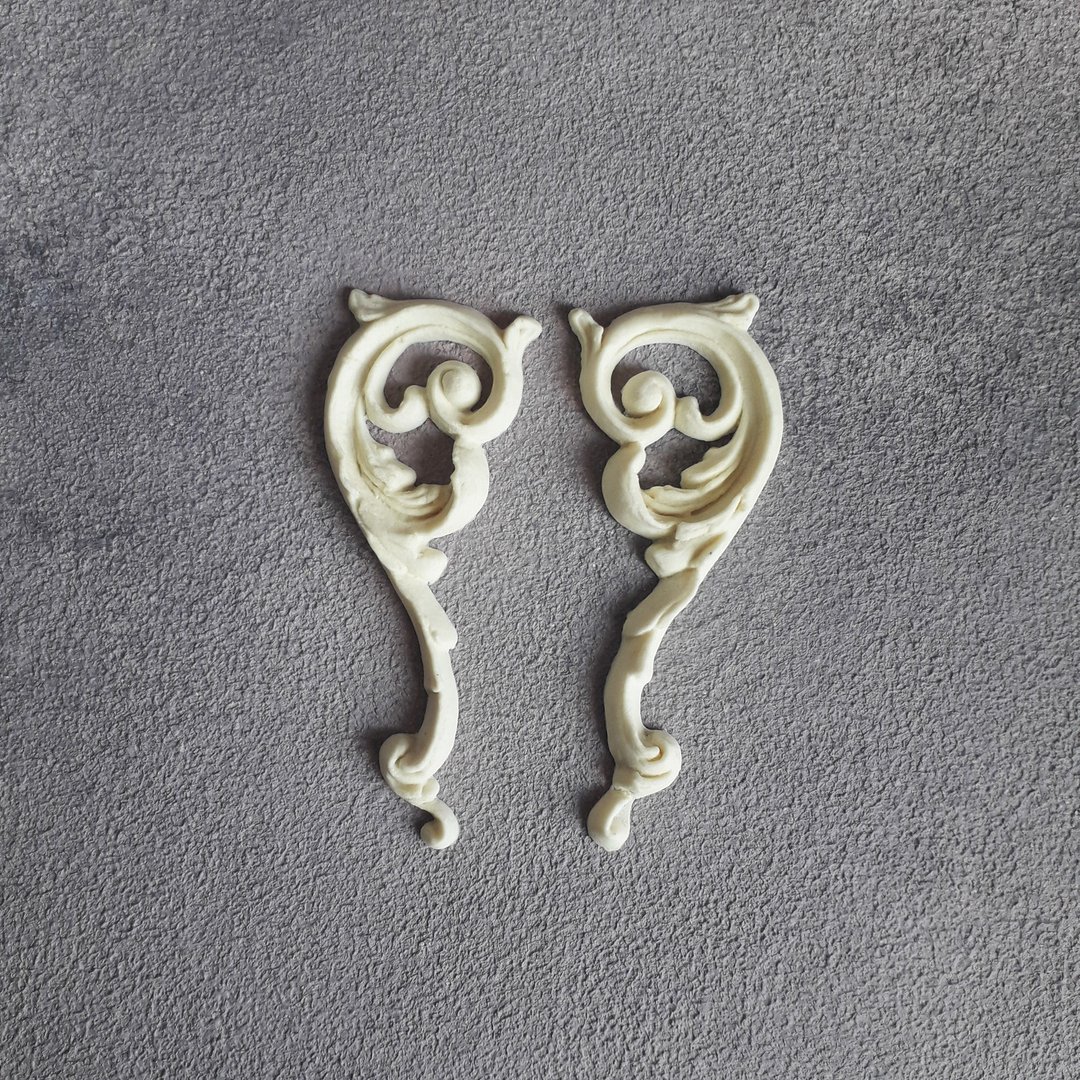 2 pcs decorative element Furniture applique Ornate onlay trim supplies 40*100mm - 其他 - 塑料 
